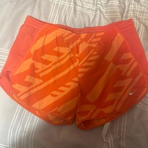 Orange design nike dri fit women’s shorts